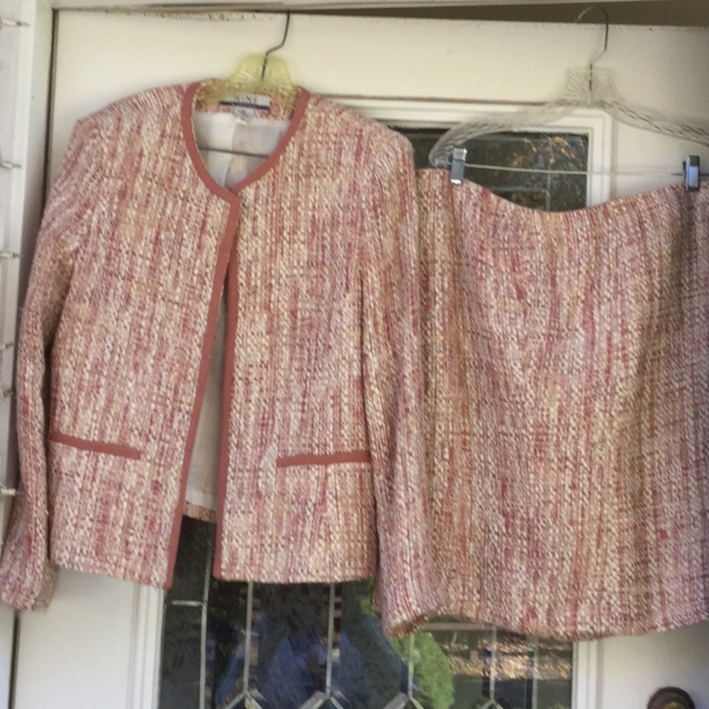 A tweed looking suit. I
